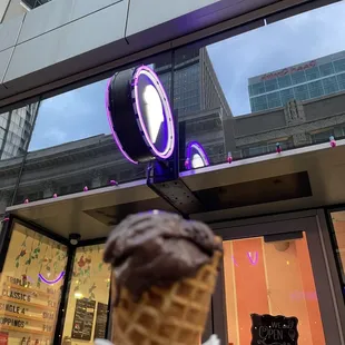 dairy free dark chocolate in a waffle cone