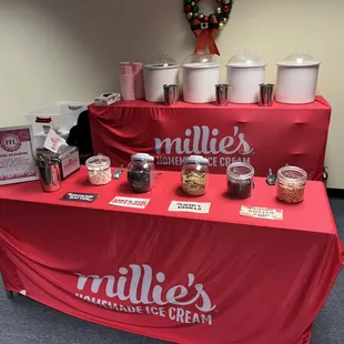 a table with a variety of food items