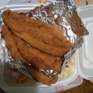 Fish and fries cole slaw dinner is the Bomb!!
