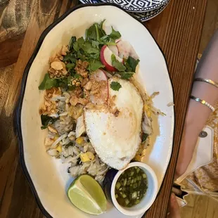 a plate of food on a table