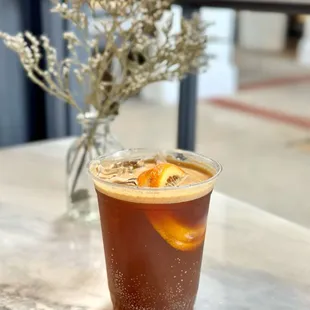 Espresso Tonic with a couple orange slices