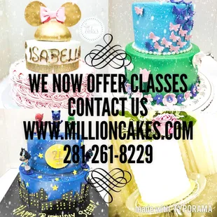 Now offering cake clases...Contact us today for more Information at: www.millioncakes.com