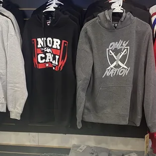 Sweaters and t shirts with logos and plain