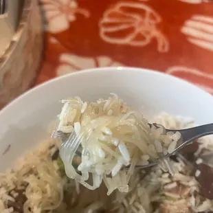 Yes that's vermicelli. Where is my red, sticky sauce? This came in a soup container, it was SOUP