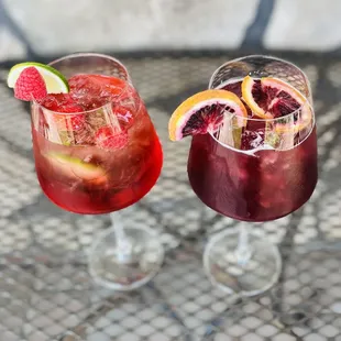 two glasses of wine
