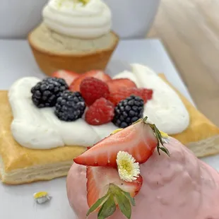 We gorged on the pastries. The mixed berry danish was super flakey and the strawberry cupcake was berry yummy without being too sweet