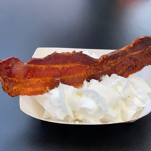 Pup-cup with REAL bacon!!