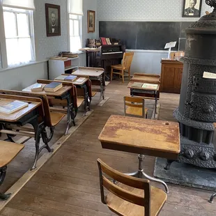 My grandparents used to have desks like this and a stove like this in their house.