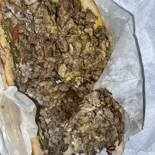 Steak hoagie extra cheese