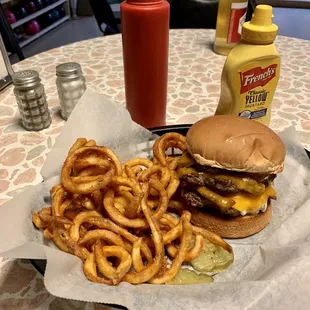 Tumberger and curly fries