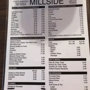 menu