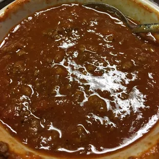 Homemade chili.