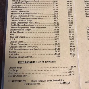 menu