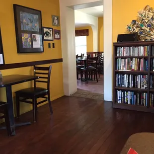 the dining room and library