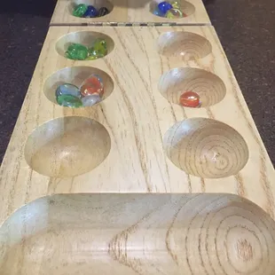 Marble game. Mancala