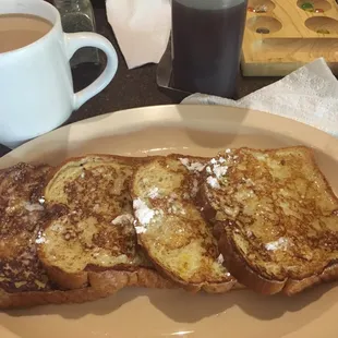 Vanilla French toast and hot coffee
