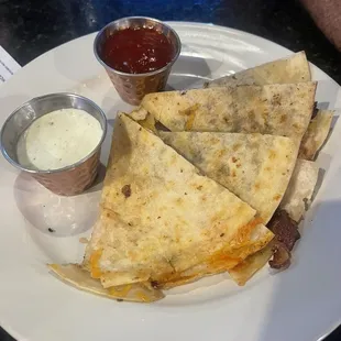 Chicken Bacon Cheddar Quesadillas
