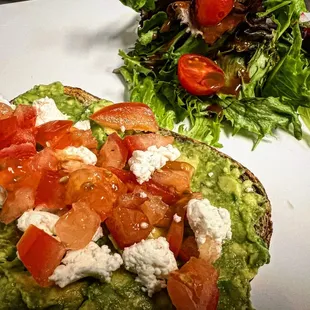 Avocado Toast and salad featuring signature, house made Creamy Balsamic!