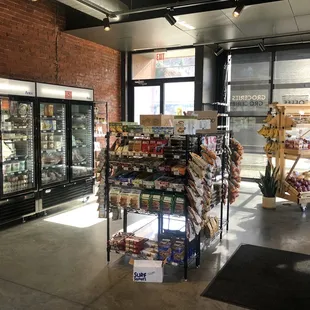 a display of food and beverages