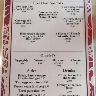 Breakfast Specials Omelettes