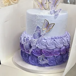 Custom cake for a 50 shades of purple birthday.