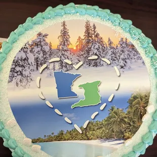 We asked Milly to show that our Caribbean/MN worlds have united in love. NOTE: the edible seashells and snowflake pearls :) DELICIOUS!!!