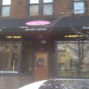 A cute neighborhood bakery with a friendly owner.