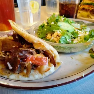 Gyro with a Greek salad. Yum!