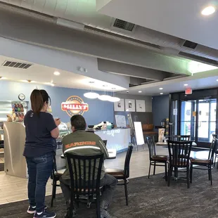 a man and a woman eating