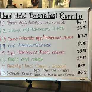 menu