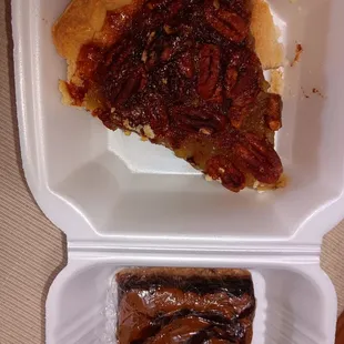 The manager was kind and comped me pecan pie. Brownie was sub&apos;d for free cookie for checking in on Yelp.