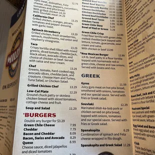 the menu