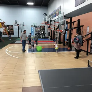 Basketball hoops and courts