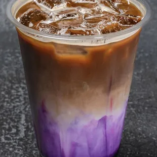 Ube latte with oat milk