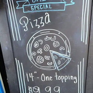 a chalkboard sign