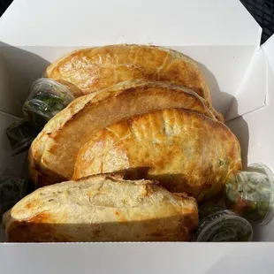 Assorted large and regular empanadas