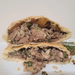 mushroom &amp; quinoa empanada inside