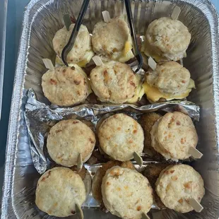 Mini biscuit breakfast sandwiches