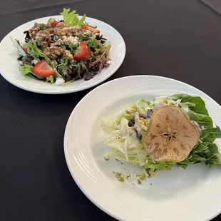 Left: summer salad Right: signature salad