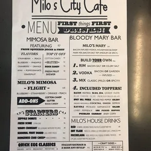 the menu
