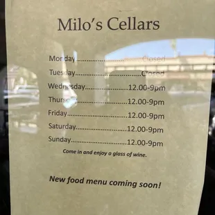 No longer open on Monday's or Tuesday.