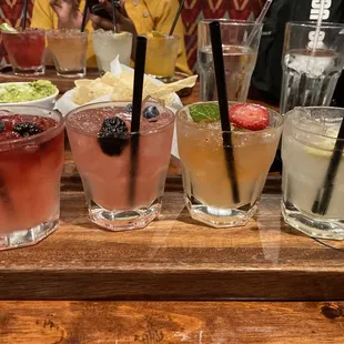 Berry Hibiscus, Four Berry, Strawberry Mint and Lavender Pear Infused Margaritas