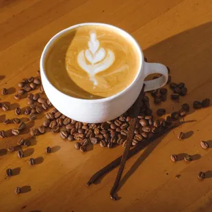 Vanilla latte coffee