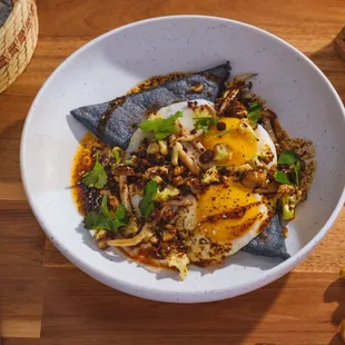 Mushroom, squash and egg Tetelas