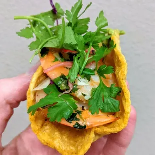 Milpa Catering 8/27/21: Handmade Corn Tortillas and Cilantro Lime Shrimp Taco