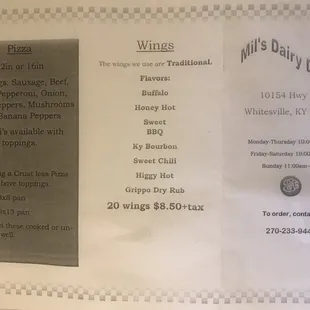 New menu