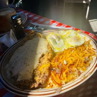 Chicken fried steak breakfast