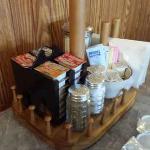 The condiment tray on our table