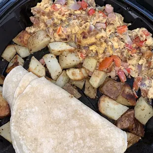 Miltons scramble!! so yummy, replace toast with corn tortillas!