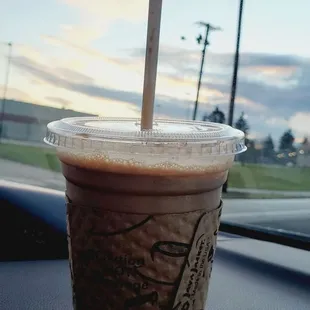 I took a chance and ordered something different. A peanut butter and chocolate blended concoction! So crazy good :-)
